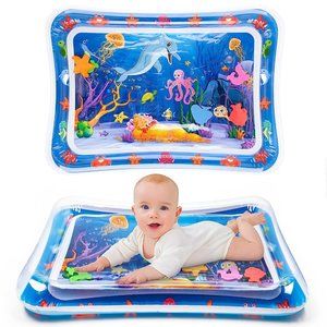 Blue Polyvinyl Chloride Tummy Time Water Play Mat for 3 to 12 Months Babies